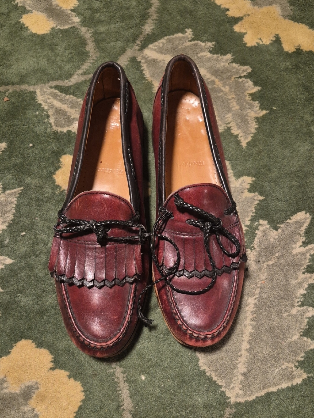 Allen Edmonds Burgundy Leather Kiltie Tassel Loafers